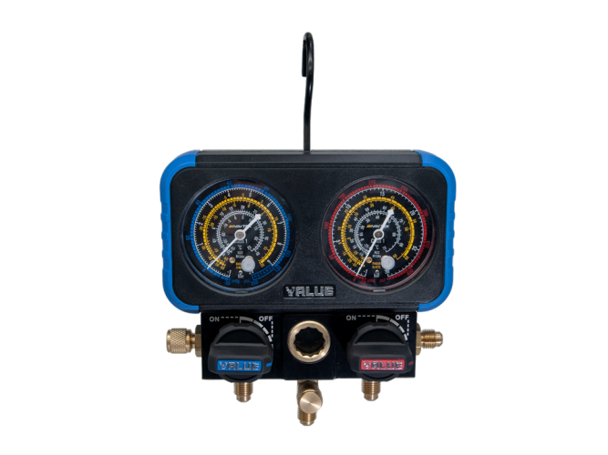 Zestaw Manometrów Do Czynników R22 R404A R407C R134A | VALUE VRM2-B-0501