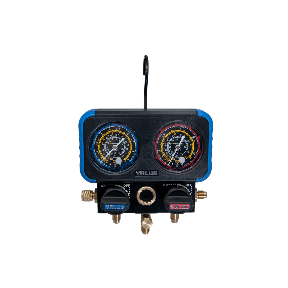ZESTAW MANOMETRÓW VALUE VRM2-B-0501 DO CZYNNIKÓW R22, R404A, R407C, R134A
