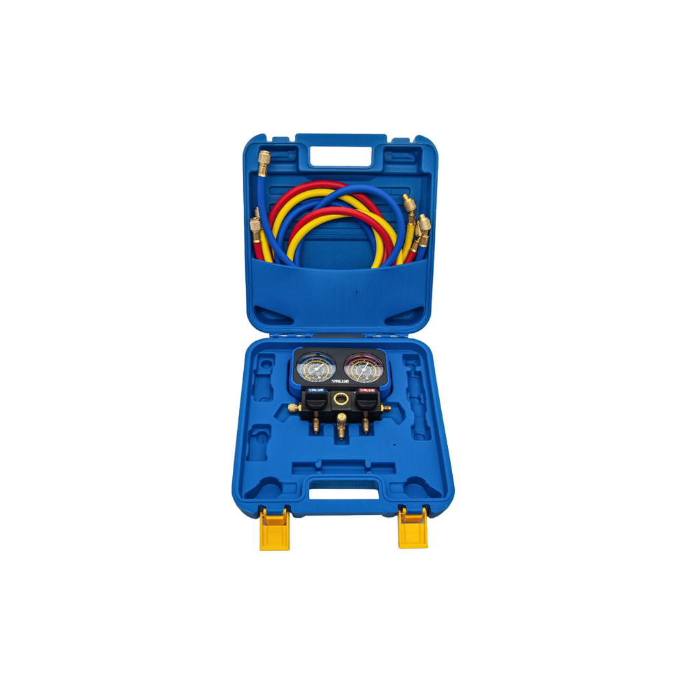 ZESTAW MANOMETRÓW VALUE VRM2-B-0501 DO CZYNNIKÓW R22, R404A, R407C, R134A