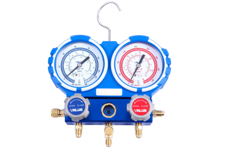 Zestaw Manometrów Węże + Szybkozłącza | VALUE VMG-2-R1234YF