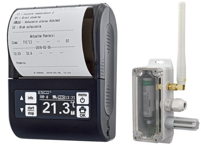 Rejestrator Temperatury Z Drukarką 1 Czujka Bezprzewodowa | DR203+