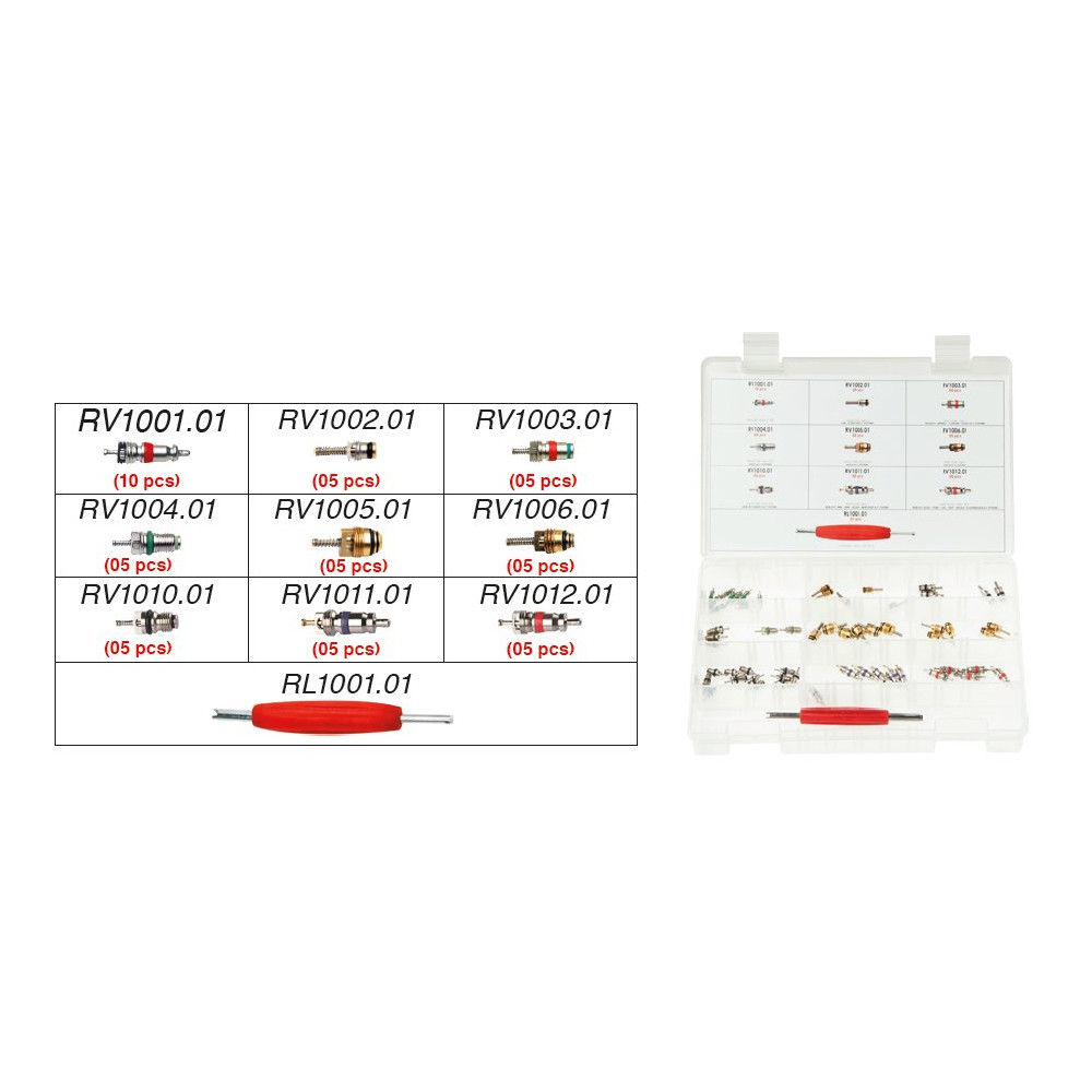 Zestaw Wentylków Do Układów Klimatyzacji 9 Rodzajów Z Wkrętakiem | RK1331