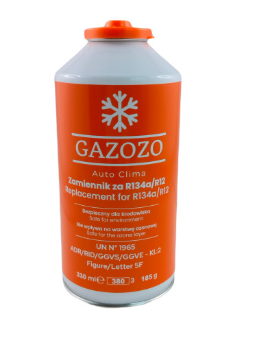 Auto Clima Gaz Czynnik Zamiennik Za R134a/R12 330ml/185g | GAZOZO