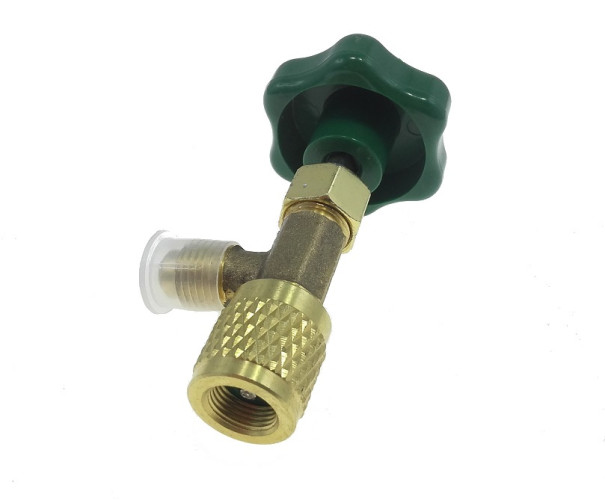 Zielony Zawór Do Butli Z Czynnikami Firmy Gazoz Gwint Zew. 1/4 SAE | GAZOZO