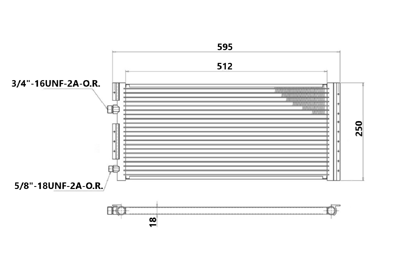 Skraplacz Chłodnica Klimatyzacji 595x250x18mm | 802