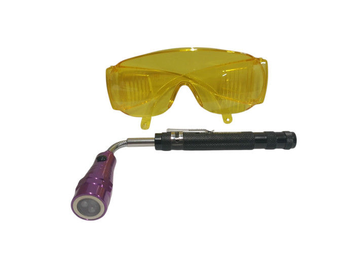 Lampa Teleskopowa UV 3 Led Z Okularami Ochronnymi | TRC 101G