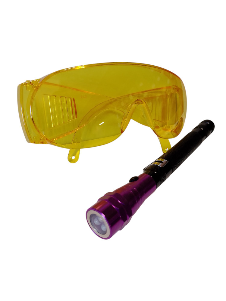 Lampa Teleskopowa TRC 101G – Lampa UV z 3 LED, Okulary Ochronne UV