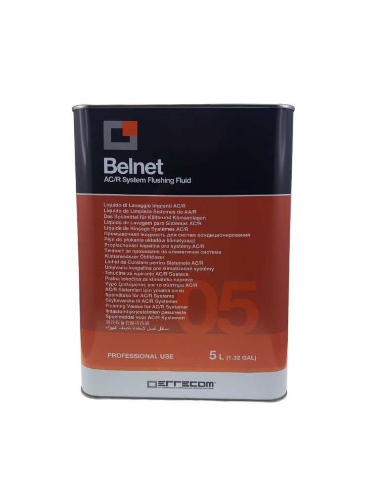 Cylinder do płukania układów A/C + płyn BELNET 5L