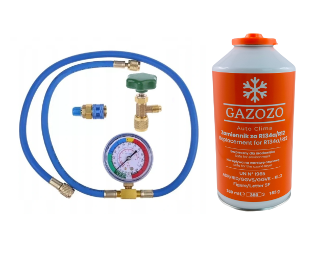 Zestaw do nabijania klimatyzacji Gazozo 330ml + wąż z manometrem